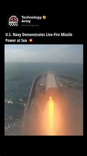 TechnologyARMY on Instagram: "Naval warships are floating weapons platforms built to dominate air, surface, and underwater threats. In this footage, a U.S. Navy warship conducts live-fire testing using its Vertical Launch System (VLS), a core component of modern naval warfare. VLS cells can deploy a wide range of missiles — from air-defense interceptors to long-range strike weapons — allowing the ship to respond instantly to threats from any direction. These tests aren’t demonstrations for the c