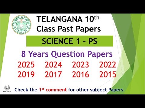 Telangana TG TS 10th class Science 1 2025 to 2015 - 8 years Physical Science question paper SSC PS