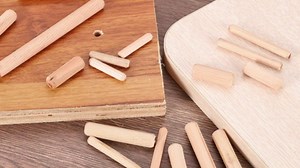 uxcell 100Pcs 0.24" x 1-3/4" Wooden Dowel Pins, Wood Dowels Rods, Furniture Woodworking Grooved Fluted Pin, Wooden Dowels Fluted for Craft, DIY Projects