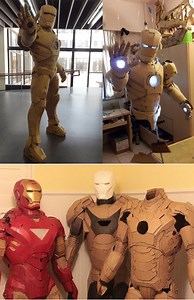 Artist Uses Cardboard to Create Incredible Life-Sized Sculptures, Iron Man Included