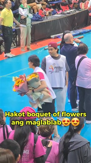 HAKOT FLOWERS ANG MAGLABLAB😍😍😍 JEMA AND ELLA🫶 #PVLInvitationalConference#CreamlineCoolSmashers #JemaGalanza #EllaDeJesus #jgc #Jella | Lhenn Stuu