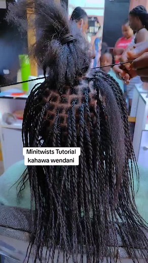 Mini twist on her natural hair #foryoupage #fyp #twostrandtwiststyles #kahawawendani