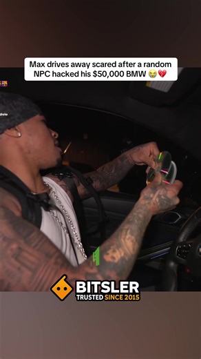 Max drives away scared after a random NPC hacked his $50,000 BMW #plaqueboymax #fyp #viral