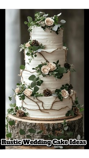 Rustic Wedding Cake Ideas #yourdreamwedding365 #rusticwedding