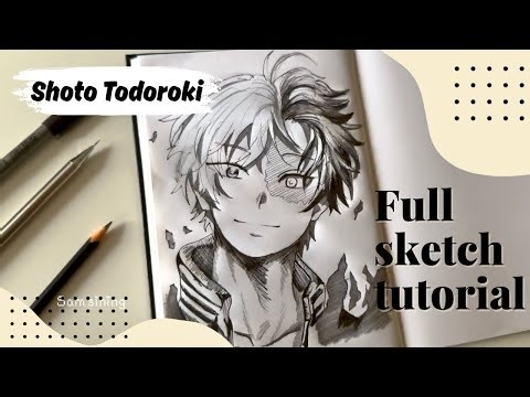 Shoto Todoroki Full Sketch Tutorial | Step by Step Drawing | Anime Drawing