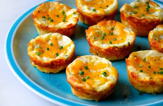 Cheesy Leftover Mashed Potato Muffins - Just a Taste