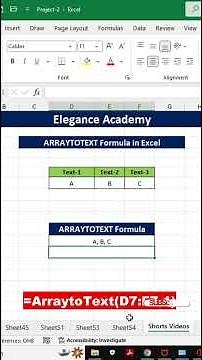 How to use ARRAYTOTEXT Formula in Excel🔥 #excel #msexcel #eleganceacademy #excelformula