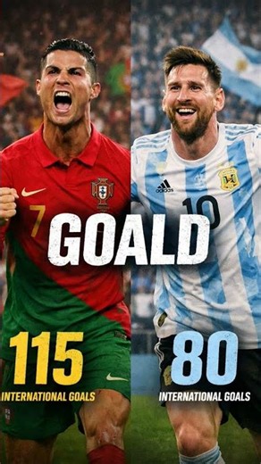 CR7 vs Messi 🇵🇹🇦🇷 | International Goals GOALD Battle ⚽🔥