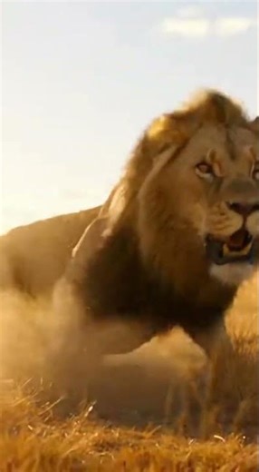 Giraffe attacked by lion. (Possible.) While searching for food on the savanna.