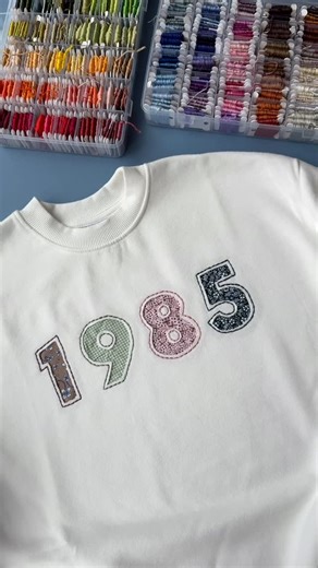 Jenny ~ Embroidery Art, Design & Crafts on Instagram: "Number reverse appliqué using some pretty fabrics! I’ve trimmed the excess fabric at the back. The reverse of the design is covered with a fusible interfacing as I like the way it holds the threads and fabric in place after stitching. Hope you like it! . . #embroiderywork #reverseapplique #appliqué #stitching #embroideryinspiration"