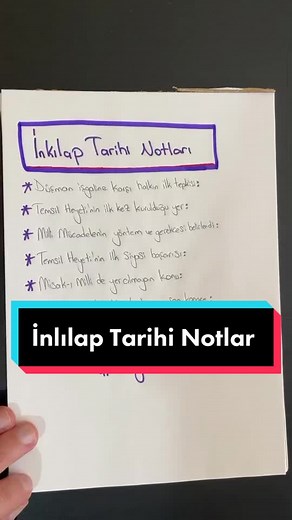 İnkılap Tarihi Notları - 8. Sınıf Sosyal Ders Notları ve Kitap Önerileri