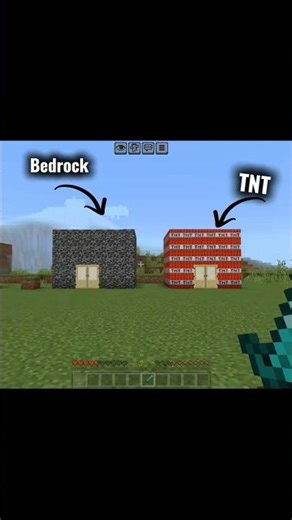 Bedrock House Vs TNT House 🔥#shorts #minecraft