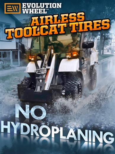 No Hydroplaning With Airless Toolcat Tires - “I thought it kinda looks like it’s gonna slide in the rain… but no it wants to grip, i can feel it it’s gripping” Said Jose, EWRS-TC Airless Toolcat Tire customer when comparing his first look to the actual function of these EWRS-TC Airless Toolcat Tires! EWRS-TC Airless Toolcat Tires provide tons of Traction for operators so they can stop effectively and don’t have to worry about slipping and sliding half way down the road! Hear more of Jose’s first