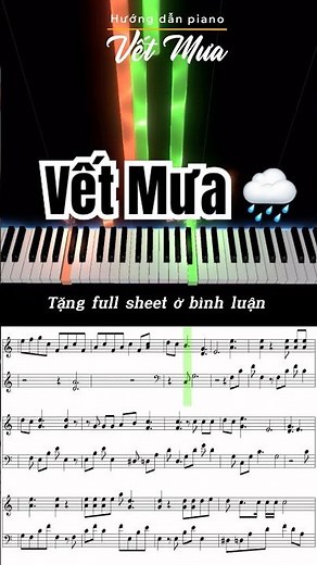 VẾT MƯA - Hướng dẫn chơi piano có sheet #trungquanidol #hocdanpiano #daydanpiano #pianoonline