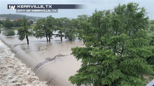 The Guadalupe River in Kerrville, TX reached flood stage for the first time in six years, following heavy rainfall with rates of 2 to 4 inches per hour earlier this morning | WeatherNation