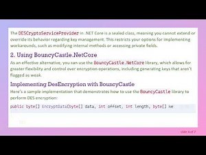 Overcoming Weak Key Issues in DES Encryption with .NET Core