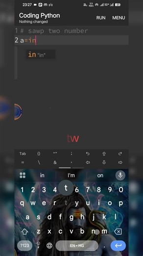 swap of two number in python #pythonforbeginners #dhurandharmovie #pythonprogramming #punjabimusic