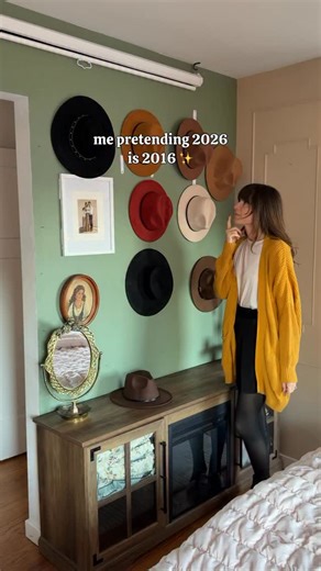 hopeful that 2026 will have 2016 energy ✨ had to recreate some of my favorite silly 2016 things - who remembers unicorn fraps? And raise your hand if you had a hat wall 😂 i swear a black hat was glued to my head in this era. #2016 #2016goals | Steffy