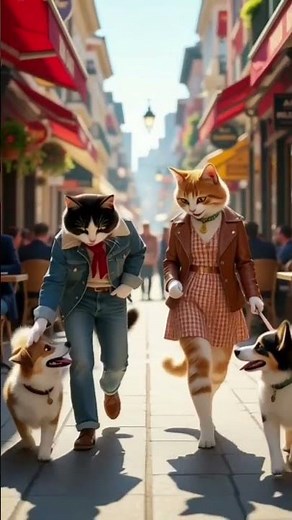 Dog Cat Walking