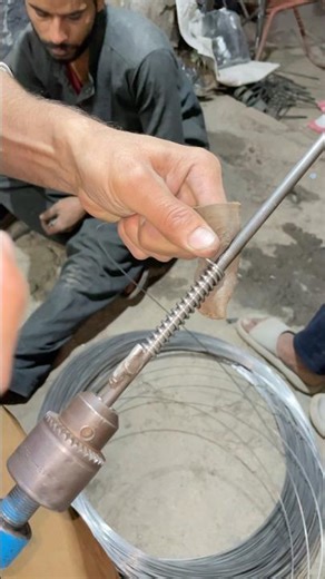 Compression Spring Made on Drill Machine | 2 mm Wire | 2.5 Inch Length #shorts