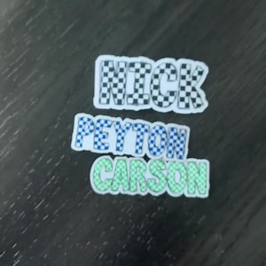 Personalized Checkered Name Sticker, Black, Red, Green, Blue - Water Bottle, Notebook, Laptop Decal - Etsy