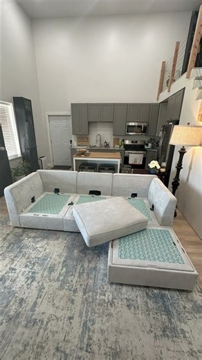Switching our Lovesac couch from shallow to deep seating in under a minute 🛋️