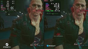 SteamOS vs Windows 11 – Cyberpunk 2077 – Steam Deck