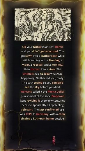 The Poena Cullei Punishment Involved Live Animals