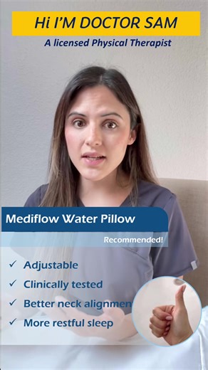 This pillow is clinically tested and has thousands of reviews explaining its health benefits! #pillowrecommendation #pillowforneckpain #waterpillow #mediflow