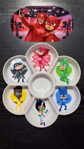 Pj Masks colour mixing (Part 2) ❤️🌈 #satisfying #colormixing #pjmasks #colour