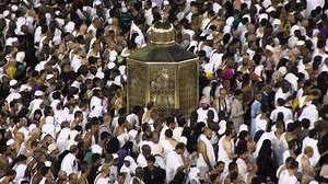 Muslims perform their worship at the Holy Kaaba Stock Video Footage. Muslim, Arabia, Pilgrim, praying, Mecca, perform acts of worship, Hajj, hajj stock videos