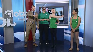 9.2K views · 70 reactions | The Saskatchewan Baton Twirling Association stopped by to show off their skills ahead of a national competition coming to the University of Regina. They even attempted to teach Colton Praill a few moves. Needless to say, he probably won't be quitting his day job to pursue a career in baton twirling  | Global Regina | Facebook