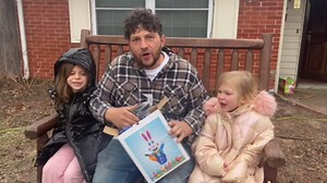 6 FT Bunny Easter Inflatable Outdoor Decoration Blow up Giant Rabbit with Carrot Build-in LED for Easter Party Holiday Yard Garden Decor