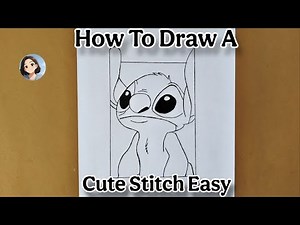 Stitch Tutorial Drawing | How To Draw Cute Stitch For Beginners | Disney Characters Easy Drawing