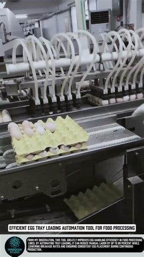 Efficient egg tray loading automation tool for food processing #tools