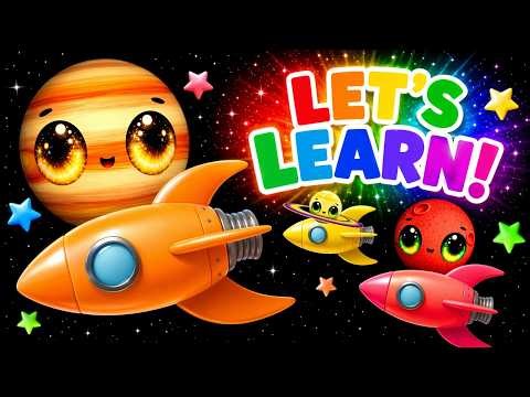 Dancing Planets On Colorful Rockets 🚀 | Learn Counting, Colors And Visual Tracking