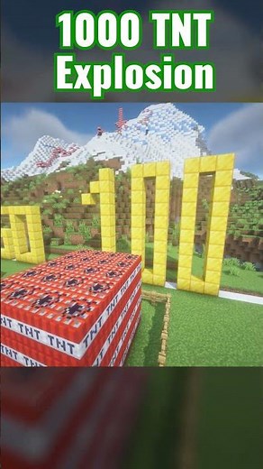 1000 TNT Explosion In Minecraft #minecraft #minecraftshorts #1000