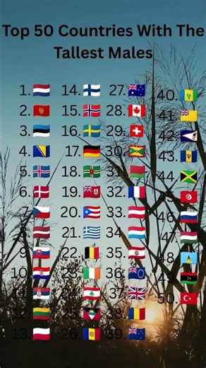 Top 50 Countries With The Tallest Males #ranking #travel #world