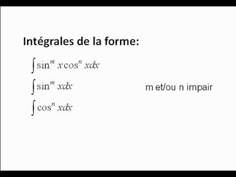 Intégration de fonctions trigonométriques contenant sinx et cosx