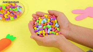 JUNEBRUSHS 300 Pcs Easter Bunny Mini Erasers, 6 Colors Cute Rabbit Erasers Bulk for School Classroom Prizes Homework Rewards Party Favors