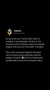 Whoops! Sometimes things just happen unexpectedly. Right?! 😅 Make sure you blast “The Lion From The North” LOUD by listening to our “Carolus Rex” album! ENGLISH VERSION 👉https://music.sabaton.net/CarolusRexEN SWEDISH VERSION 👉 https://music.sabaton.net/CarolusRexSE | Sabaton