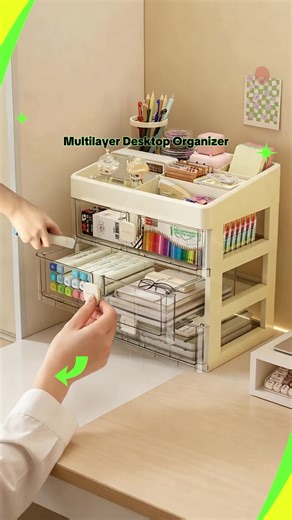 Langkes Multilayer Desktop Organizer Drawer Storage Box for Office Supplies Cosmetics Stationery Documents and Paper Tray with Multiple Drawers Desktop File Organizer