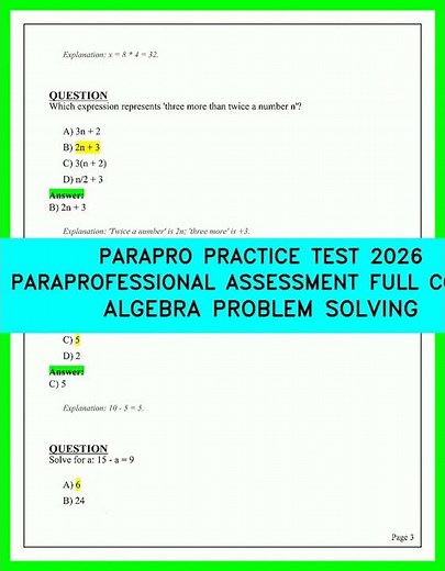 Pass The 2026 ParaPro Math Exam Fast | Full Algebra Problem Solving Course