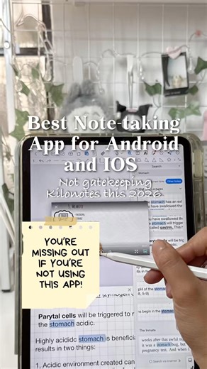 BEST NOTE-TAKING APP FOR ANDROID & IOS📱✨ #DigitalNotes #AndroidTab #iPadStudent #ProductivityTools
