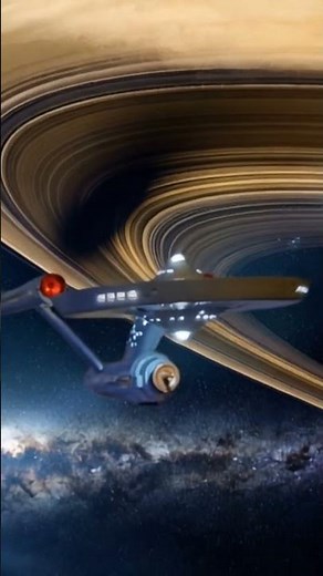 USS Enterprise NCC-1701 in orbit of Saturn #startrek