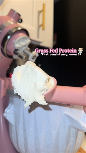 My favorite recipe for easy, homemade, grass fed protein ice cream using my @GVODE Kitchen kitchen aid attachment 😋🍨 #gvode #kitchenaid #homemadeicecream #proteinicecream #grassfed @Clean Simple Eats
