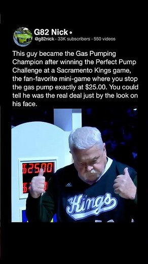 This guy became the Gas Pumping Champion after winning the Perfect Pump Challenge at a Sacramento