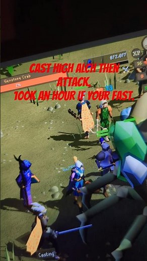 HIGH ALCH 1 TICK Gem crab 100k mage xp hr#osrs #new #methods #quick99 #training #fastxp #glitch