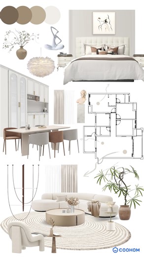 Coohom on Instagram: "Blank space? Let's fill it up! 🎨✨ Got an empty floor plan? No sweat! 🏠 Coohom's got the perfect pieces to play with. Open Coohom, mix, match, and get inspired! 💡 👉 Try it free! Link in bio~ 🔥 Want a tutorial on how we did this? Like & Subscribe for more! #coohom #designsoftware #moodboard #floorplan #furnitures #earthtones #vintagevibes #classicstyle #modernliving #interiordesign #roomdecor #designinspo #interiorinspo #homeinspiration #designideas #interiorstyling"