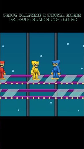 Mini Huggy Wuggies Fight Each Other in Glass Bridge ft. Squid Game